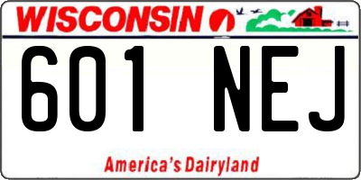 WI license plate 601NEJ