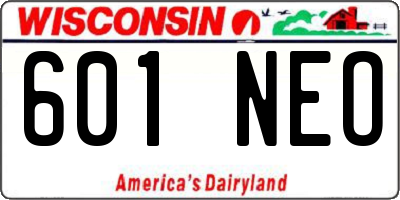 WI license plate 601NEO