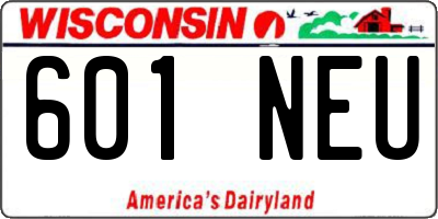 WI license plate 601NEU