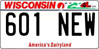 WI license plate 601NEW