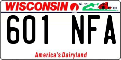 WI license plate 601NFA