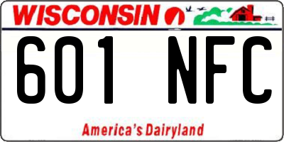 WI license plate 601NFC