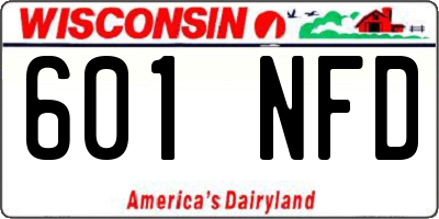 WI license plate 601NFD