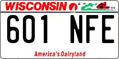 WI license plate 601NFE