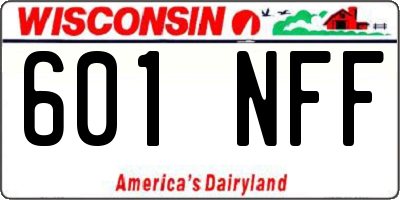 WI license plate 601NFF