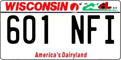 WI license plate 601NFI