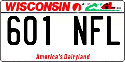 WI license plate 601NFL
