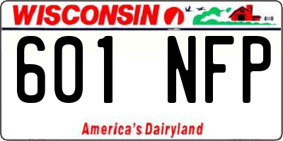 WI license plate 601NFP