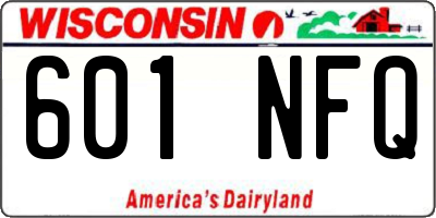 WI license plate 601NFQ