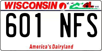 WI license plate 601NFS