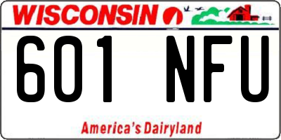 WI license plate 601NFU