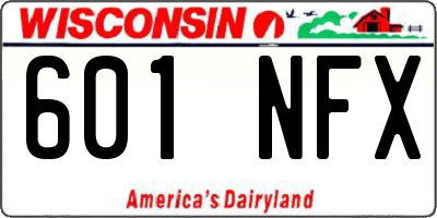 WI license plate 601NFX