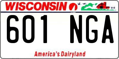 WI license plate 601NGA