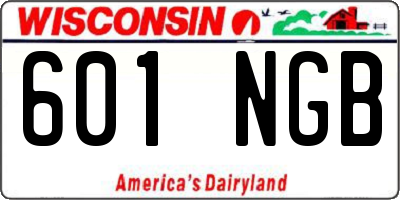 WI license plate 601NGB