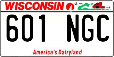 WI license plate 601NGC