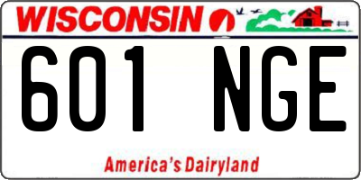 WI license plate 601NGE