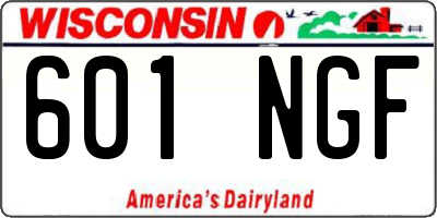 WI license plate 601NGF