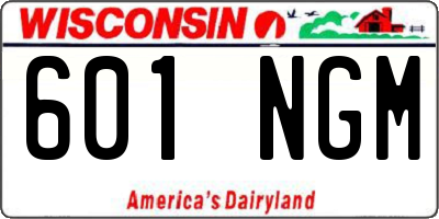 WI license plate 601NGM