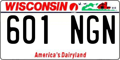 WI license plate 601NGN