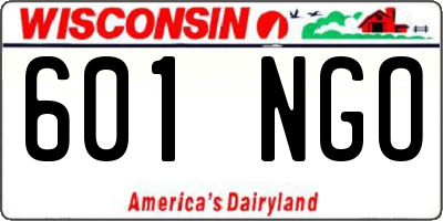 WI license plate 601NGO