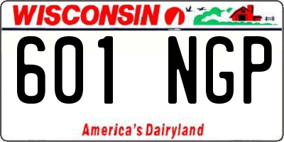WI license plate 601NGP