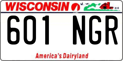 WI license plate 601NGR