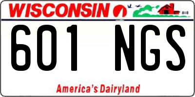 WI license plate 601NGS