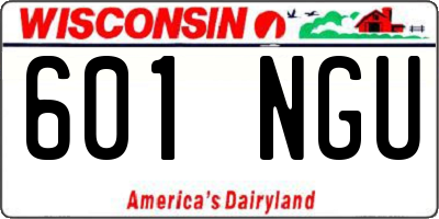 WI license plate 601NGU