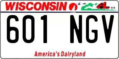 WI license plate 601NGV