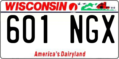 WI license plate 601NGX
