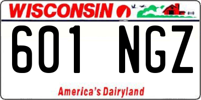 WI license plate 601NGZ