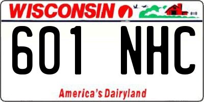 WI license plate 601NHC