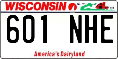 WI license plate 601NHE