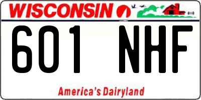 WI license plate 601NHF