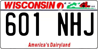 WI license plate 601NHJ
