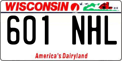 WI license plate 601NHL