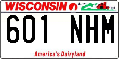 WI license plate 601NHM