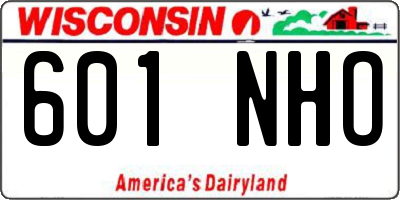 WI license plate 601NHO