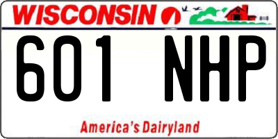 WI license plate 601NHP