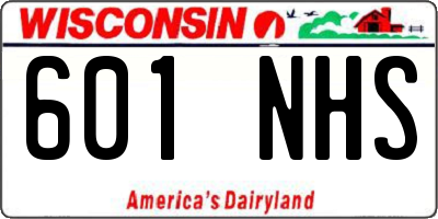 WI license plate 601NHS