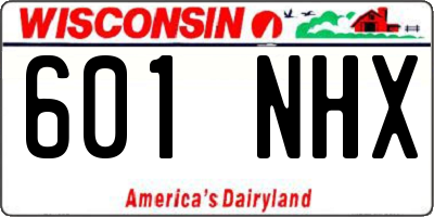 WI license plate 601NHX