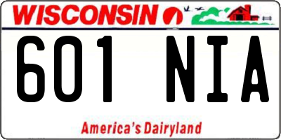 WI license plate 601NIA