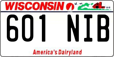 WI license plate 601NIB