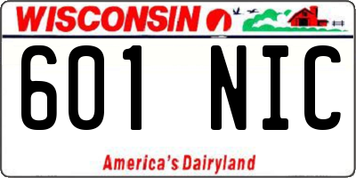 WI license plate 601NIC
