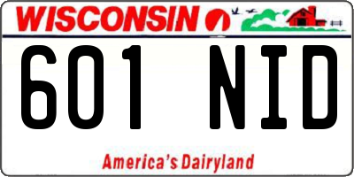 WI license plate 601NID