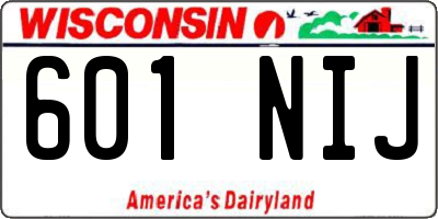 WI license plate 601NIJ