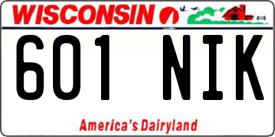 WI license plate 601NIK