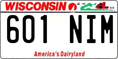 WI license plate 601NIM
