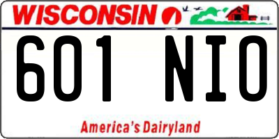 WI license plate 601NIO