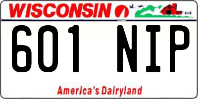 WI license plate 601NIP